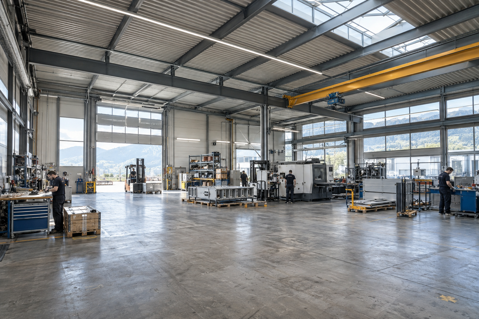 Halle industrielle et installations techniques